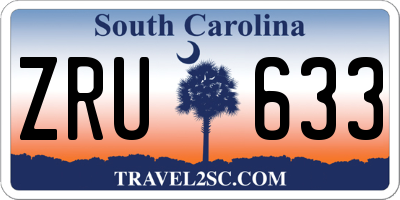SC license plate ZRU633