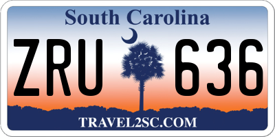 SC license plate ZRU636