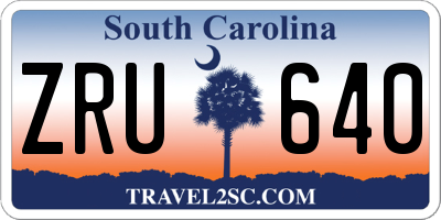 SC license plate ZRU640