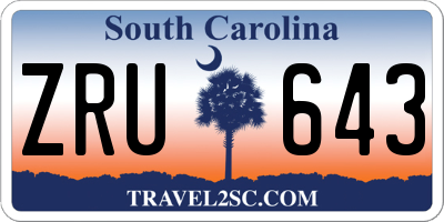 SC license plate ZRU643