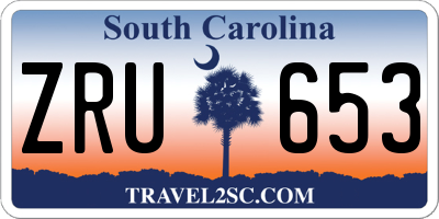 SC license plate ZRU653