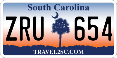 SC license plate ZRU654