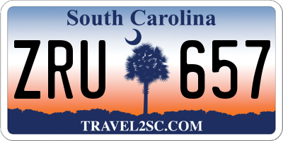 SC license plate ZRU657