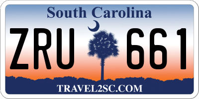 SC license plate ZRU661