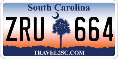 SC license plate ZRU664