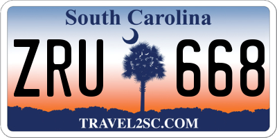 SC license plate ZRU668