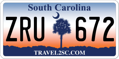 SC license plate ZRU672