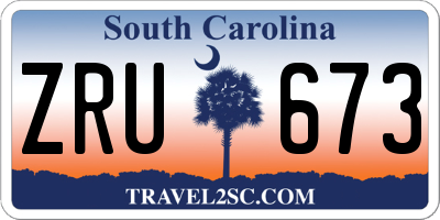SC license plate ZRU673