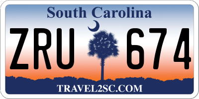 SC license plate ZRU674