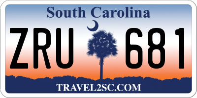 SC license plate ZRU681