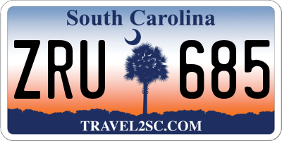 SC license plate ZRU685
