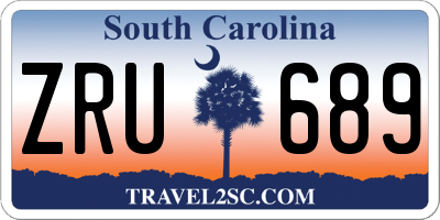 SC license plate ZRU689