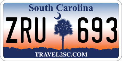 SC license plate ZRU693