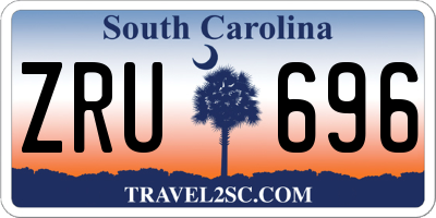 SC license plate ZRU696