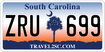 SC license plate ZRU699