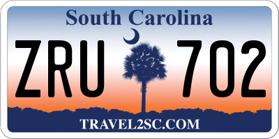 SC license plate ZRU702