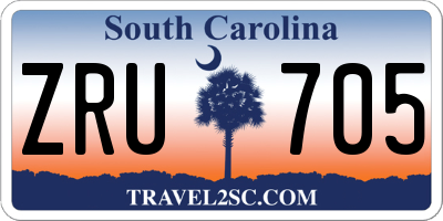 SC license plate ZRU705