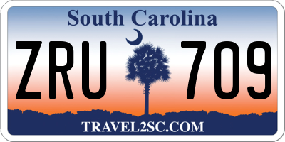 SC license plate ZRU709