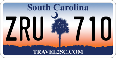 SC license plate ZRU710