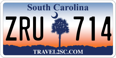 SC license plate ZRU714