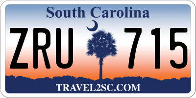 SC license plate ZRU715