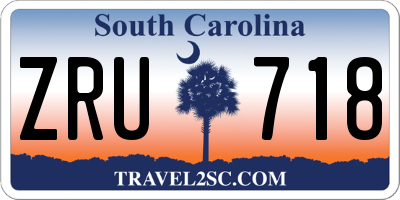 SC license plate ZRU718