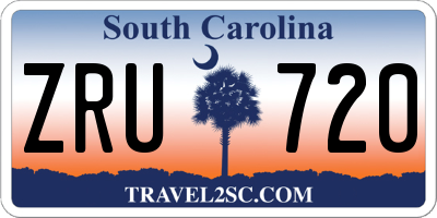 SC license plate ZRU720