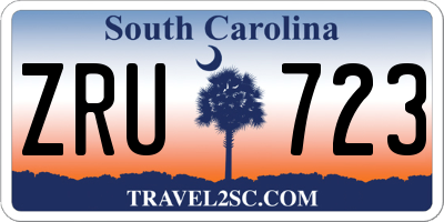 SC license plate ZRU723