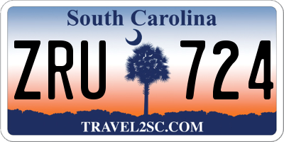 SC license plate ZRU724