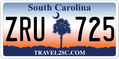 SC license plate ZRU725