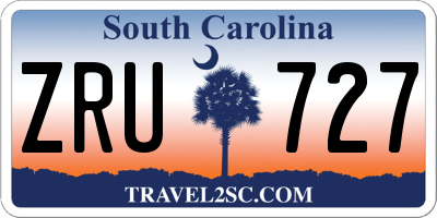 SC license plate ZRU727
