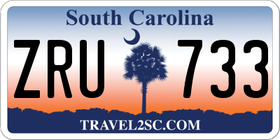 SC license plate ZRU733