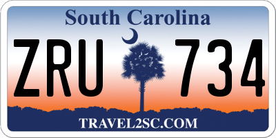 SC license plate ZRU734