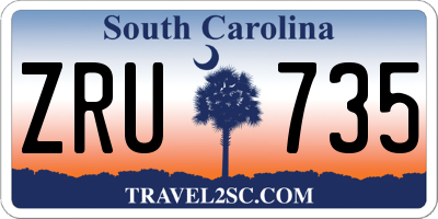 SC license plate ZRU735