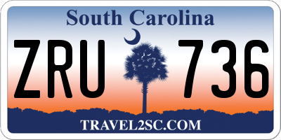 SC license plate ZRU736
