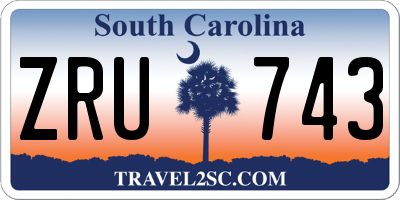 SC license plate ZRU743