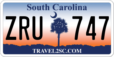 SC license plate ZRU747
