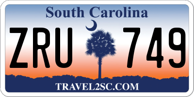 SC license plate ZRU749