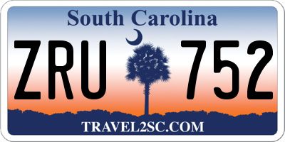 SC license plate ZRU752