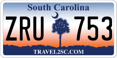 SC license plate ZRU753