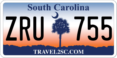 SC license plate ZRU755