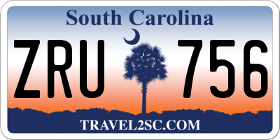 SC license plate ZRU756