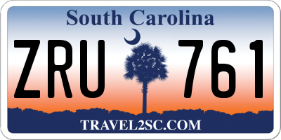 SC license plate ZRU761
