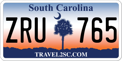 SC license plate ZRU765