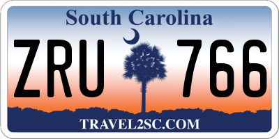 SC license plate ZRU766