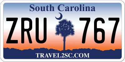 SC license plate ZRU767