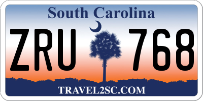 SC license plate ZRU768