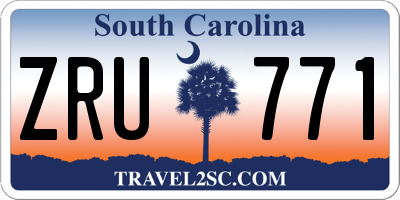SC license plate ZRU771
