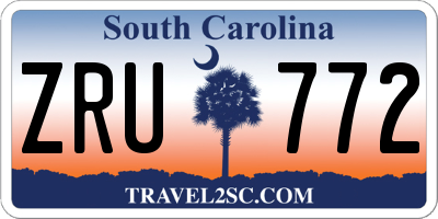 SC license plate ZRU772
