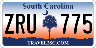 SC license plate ZRU775